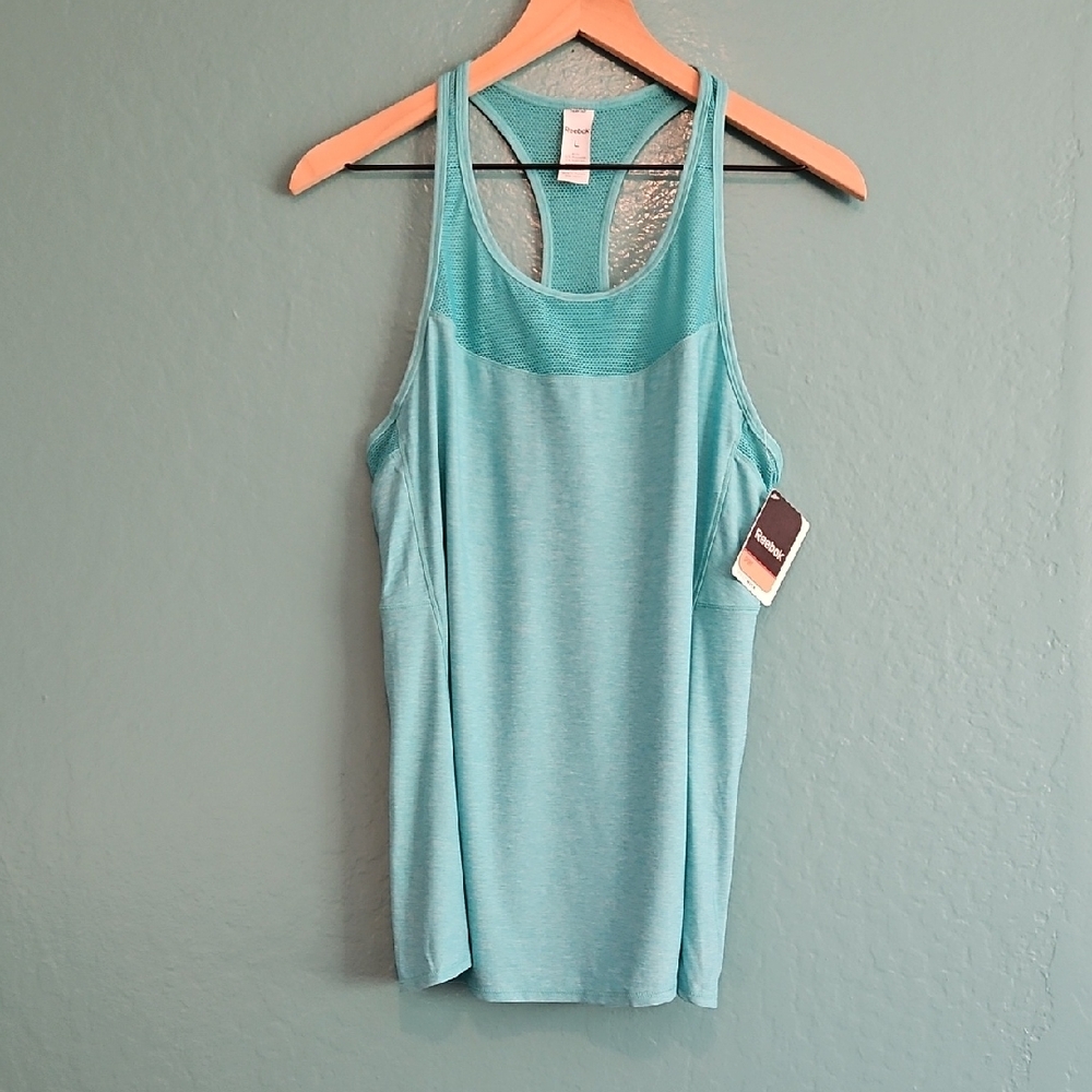 Reebok Mesh PCD Performance Tank - Solid Teal Heather